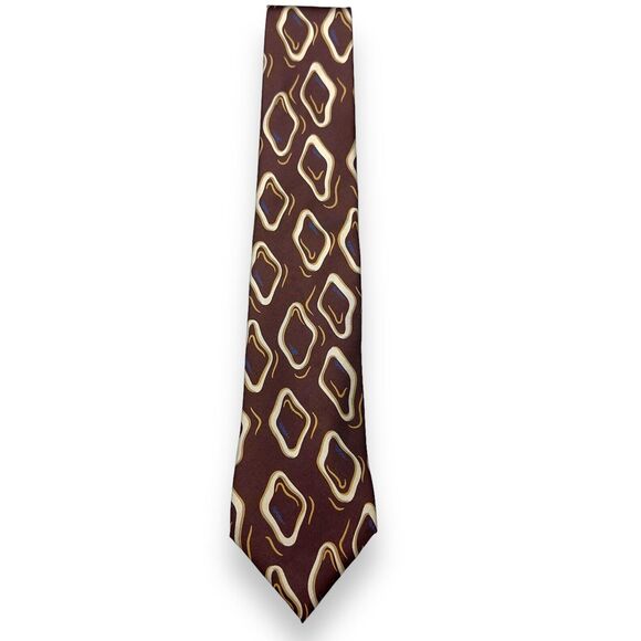 Enrico Coveri Mens Vintage Silk Dress Tie Made in Italy Abstract Design 58" 3.5" - Picture 4 of 10